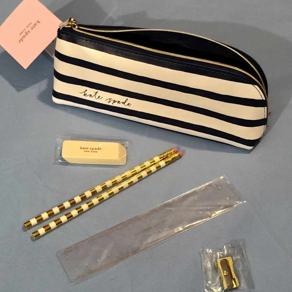 NWT! KATE SPADE Pencil Case With Supplies
